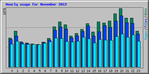 Hourly usage for November 2012